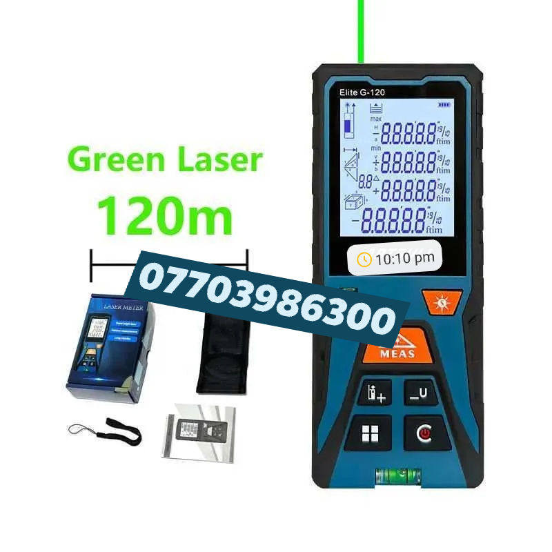 🔺🟡🟢🔻العربي ☟کوردی🔺🟡🔻
  🟢🟡🔴***********🔴🟡🟢
الليزر متر -120-100M
للسعر اکتب 1 في التعلیقات. 
والأسباب الأكثر تميزا هي:
(1) فإنه يأخذ كل مسافة (طول وارتفاع و کل ابعاد)
(2) حساب المساحة
(3) حساب الکمیات
(4) هناك ثلاثة أنواع من فیساغوس (للعثور على المسافة المستحيلة لا يمكنك الوصول بسهولة مثل حساب ارتفاع مستوى من مبنى من مسافة بعيدة)
(4) إجراء عملية اختيار القياس وطرده
[5] سيأخذ متر, قدم, و بوصة
(6) دقة ±2mm لل 100 متر
(7) يعمل مع اثنين  بطاریة
(😎 قراءة مدة 1/2 ثانية جيدة جدا في القراءة
(9) الليزر هو تقنية الإصدار الثاني مع موجة ليزر أقل من واحد الميكروويف، مما يجعلها سريعة لقراءة ودقيقة جدا
(10) معاها هدیتین ، الحافظة و المدالية مما يسهل حملها، بميدالية حتى لا تفقدها أثناء استخدامها.
لقد حددنا أرخص الأسعار، ونأمل أن نكون مقبولين للجميع وخاصا للمهندسن.

مەتری لێزەر 100m   وەتس اب ***********
بۆ وەستاکان و ئەندازیاران.
هەرزانترین نرخ... بۆ زانینی نرخ 1 لەکۆمنت دابنێن...
ناوازەترینە لەبەر ئەم هۆکارانە:
① هەموو دووریەک ئەپێوێت(درێژی و پانی بەرزی)
② ڕووبەر حساب ئەکات
③ قەبارە حساب ئەکات
④ سێ جۆر فیساگۆرسی تیادایە (بۆ دۆزینەوەی دووری ئەستەم کە ناتوانیت بە ئاسانی دەستت پێی بگات وەک بەرزی باڵەخانەیەک لە دوورەوە)
④ لێدەرکردن و کۆکردنەی پێوانەکان ئەنجام ئەدات
⑤ (مەتر و فوت و ئینج) ئەپێوێت
⑥ دیقەی ±2mm بۆ 100m
⑦ بە دوو پاتری قەڵەمی ئیش ئەکات بۆ زیاتر لە 5000 خوێندنەوە
⑧ ماوەی خوێندنەوە 1/2 ی چرکەیەک زۆر خێریە لە خوێندنەوەدا
⑨ لەیزەر تەکنەلۆجی ڤێرژنی دووە کە شەپۆلی لێزەرەکەی کەمترە لە یەک مایکرۆ وەیڤ ئەمەش وای لێ ئەکات خێرابێت لەخوێندنەوەدا و زۆر دەقیق بێت
⑩ دوو هەدیەی لەگەڵدایە کیفێک بۆ لاقە ئەکرێت بە قایشەوە کە زۆر بەسودە و هەڵگرتنی ئاسان ئەکات ، لەگەڵ مەدالیایەک بۆ ئەوەی لەکاتی بەکارهێناندا لەدەستت نەکەوێت
هەرزانترین نرخمان دیاری کردووە ، هیوادارین جێی ڕەزامەندی هەموولایەک بین بەتایبەتی ئەندازیاران.
