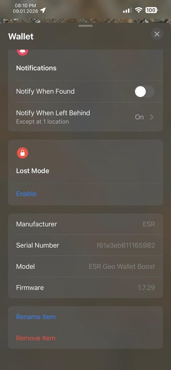 ESR GEO Wallet Boost

محفظة Magsafe للايفون تستوعب بطاقتين
تكدر تربطها على Find my ايفونك وتتبع موقعها مثل AirTag

ملاحظة : البطارية تحتاج شحن طويل لأن متروكه هواي
مستخدمة للفحص فقط

السعر 20.000 مع التوصيل 
***********
