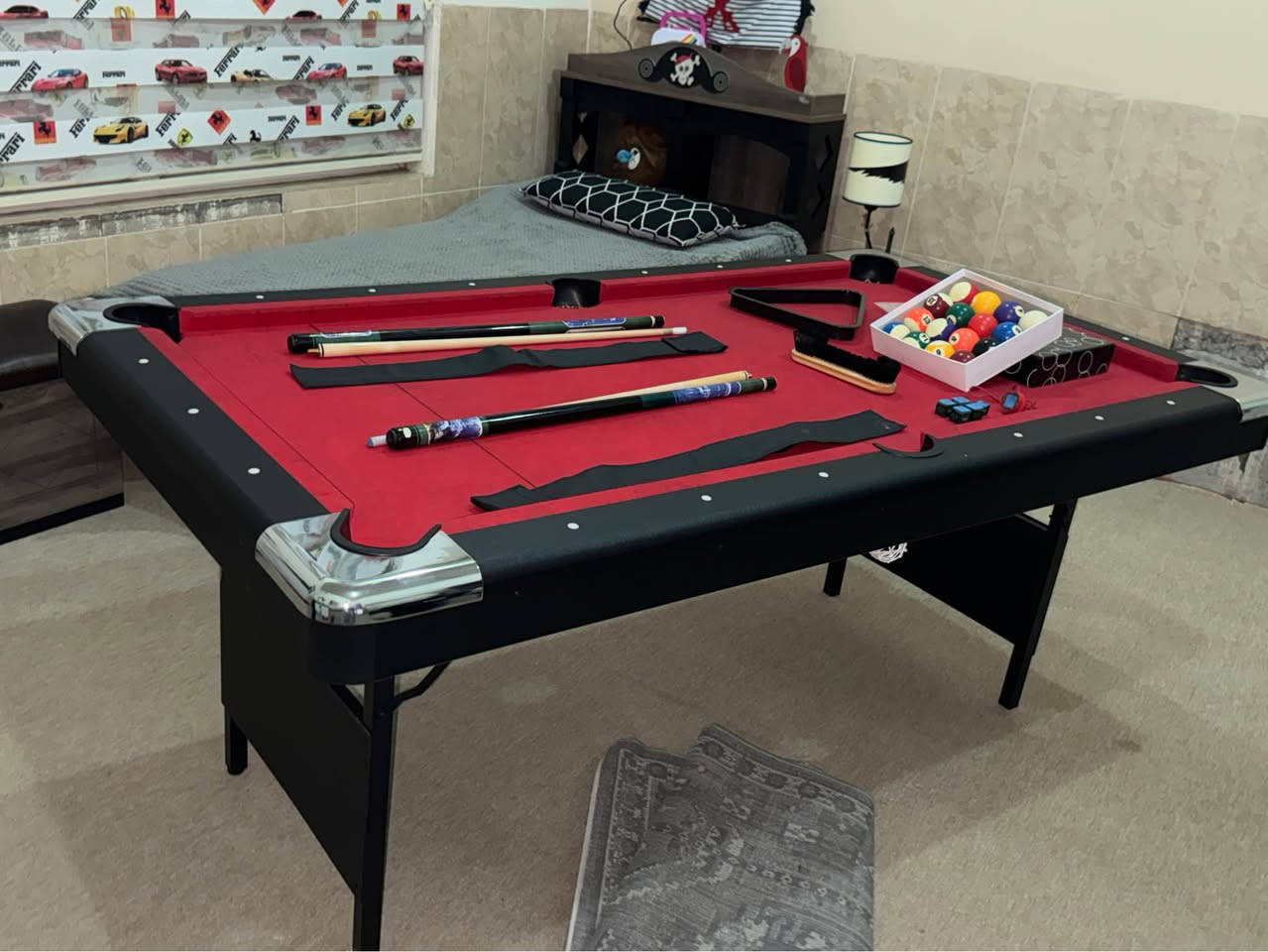 سڵاو 
ئەم مێزە یەک مانگە بەستراوە ١٤ یاری لەسەر کراوە باشترین ماڕکەی عالەمیە شازی یاری کردنی هەیە کوشن و تۆپ و دارەکانی ستانداردە ٦ چۆکی لەگەلە تەنیا یەک ١ دانەی بەکار هاتوە ئەویش نیوەی تیا ماوە ئەوەنە پاک ماوە 
سێگۆشەیەکی ئەسڵ بەکارم نەهێناوە
سێتێک داری تۆڕنەمێنت ئەسڵ
٢ داری ٣٠ هەزاری لەگەڵە
دوو جانتای جلد
نرخ ٥٠٠،٠٠٠ هەزارە 
ئەگەر موشتەری نامە بنێرە یان پەیوەندی بکە 
*********** أربيل, العراق
