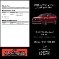 دهن الگير هوندا CR-V هايبرد سلام عليكم جميعاً .....  تصنيف سائل ناقل ا...