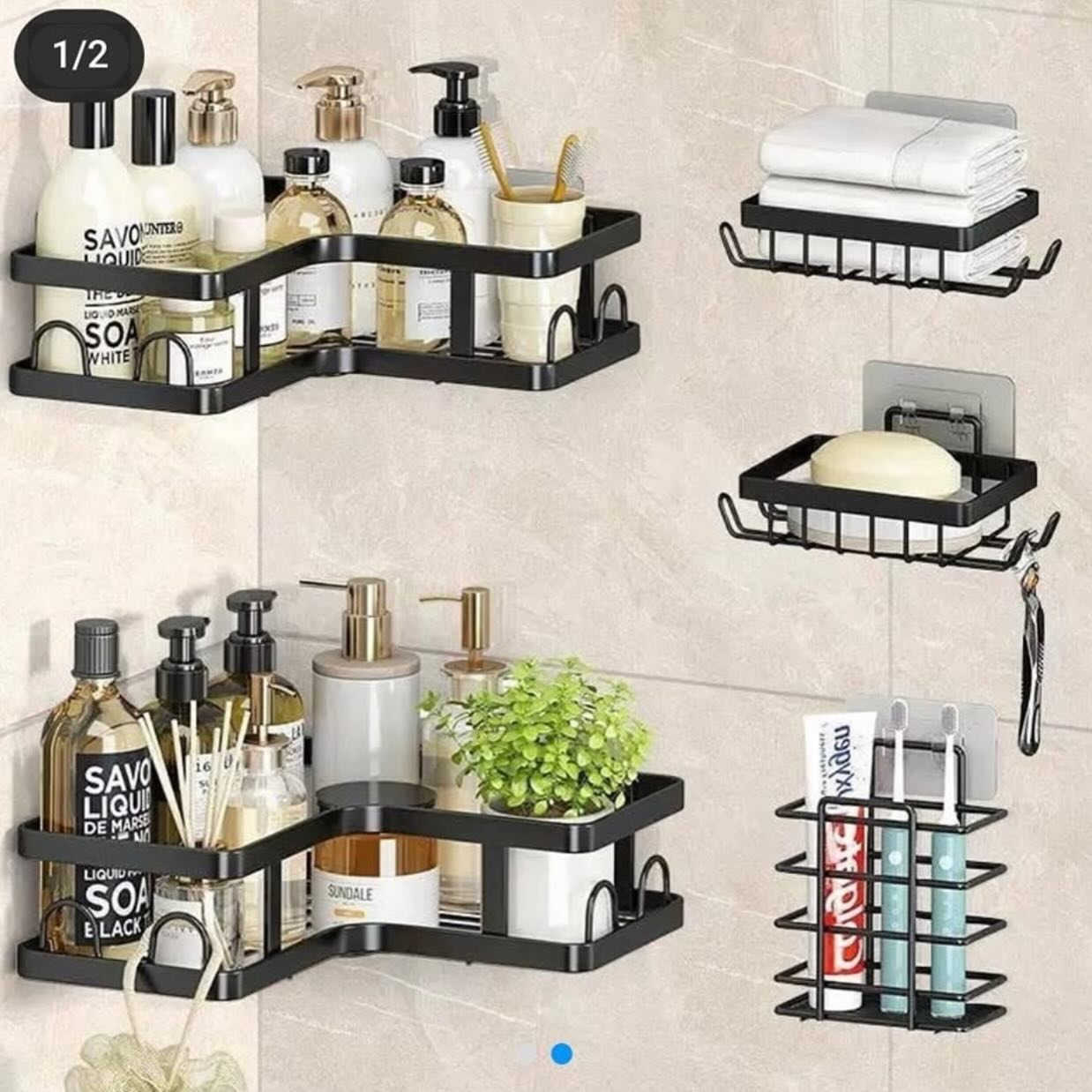 رف تنظيم الحمام العصري - 5 قطع
رتّب مستلزماتك اليومية بأناقة ووفر المساحة بكل ذكاء!
+* المميزات:
تصميم عملي يناسب زوايا الحمام
مقاوم للرطوبة والماء
نثبيت قوي بدون الحاجة للتخريم أو أدوات يجي وياة لاسق التثبيت
مثالي لترتيب: العطور، الكريمات, الصابون، معجون الأسنان،
وغيرها
§ السعر: فقط 22 الف 
• توصيل مجاني إلى جميع المحافظات
العلبة تحتوي على 5 قطع متنوعة الاستخدام
+ للطلب والاستفسار:
واتساب / اتصال:
***********

العنوان بغداد شارع فلسطين قرب جسر الطالبية
#حمام 
#تنظيم 
#ترتيب 
#اناقة
