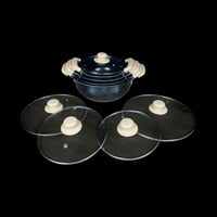 قدور ماربل • ٥ قطع • أغطية زجاج حراري