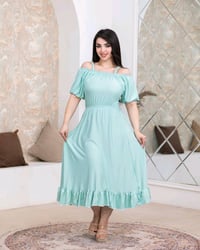 فستان بحري   خامة زبدة تركي شرط الفحص   فري سايز لحد ٨٥