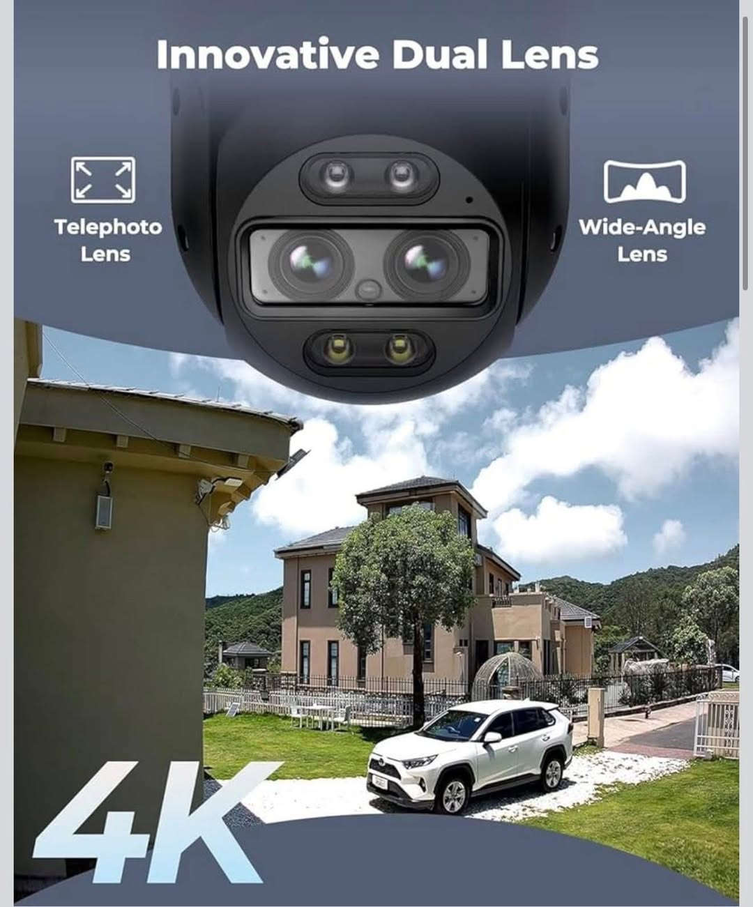 متوفر من امازون ماركة Reolink💐
🌸كامرا واي فاي خارجية بدقة 4k 8mp🌸

كاميرا مراقبة خارجية سلكية بتقنية واي فاي بدقة 4K من ريولينك، 
عدسة مزدوجة 8 ميجابكسل، 
كاميرا 360 درجة، 
تتبع تلقائي، 
كشف ذكي عن الأشخاص/المركبات/الحيوانات عبر واي فاي بتردد 2.4/5 جيجاهرتز، 
تكبير هجين 6 مرات، 
رؤية ليلية ملونة، 
تقنية تراك ميكس واي فاي,

جديدة👍
السعر ١٢٠ الف💐


**إذا كنت صاحب هذا الإعلان وتريد حذفه لأي سبب، رجاءا أرسل رسالة إلى الدعم الفني**