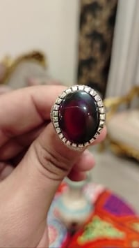 خاتم فضة • عيار ٩٩٠ • حجر شفه العبد