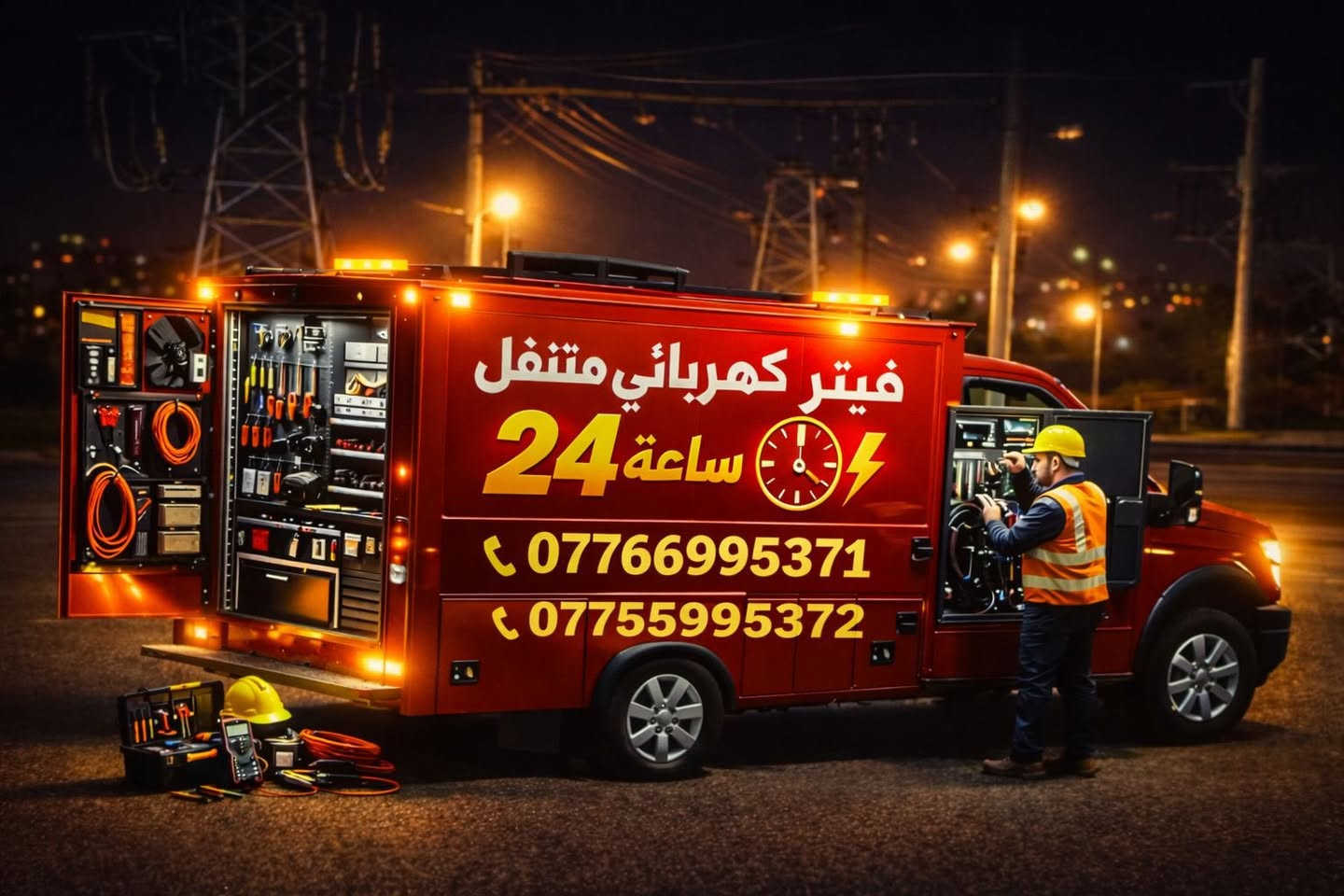 كهربائي وبرمجة سيارات متنقّل 🔧
خدمتك توصلّك وين ما تكون بـ بغداد وعلى مدار 24 ساعة! 🌙

📍 عطلت سيارتك؟ البطارية فضّت؟ تريد تصليح كهرباء أو فحص شامل؟
إحنا نجيك للمكان بدون ما تتعب نفسك!
✅تبديل فيت بم
✅ فحص وبرمجة
✅ تبديل بطاريات
✅ صيانة كهربائية كاملة
✅ سيارات حديثة 
✅ أسعار تنافسية وسرعة بالوصول

📞 اتصل الآن:***********
     *********** 
📲 أو راسلنا واتساب مباشرة

 صلح سيارتك وين ما تكون 🚙⚡
