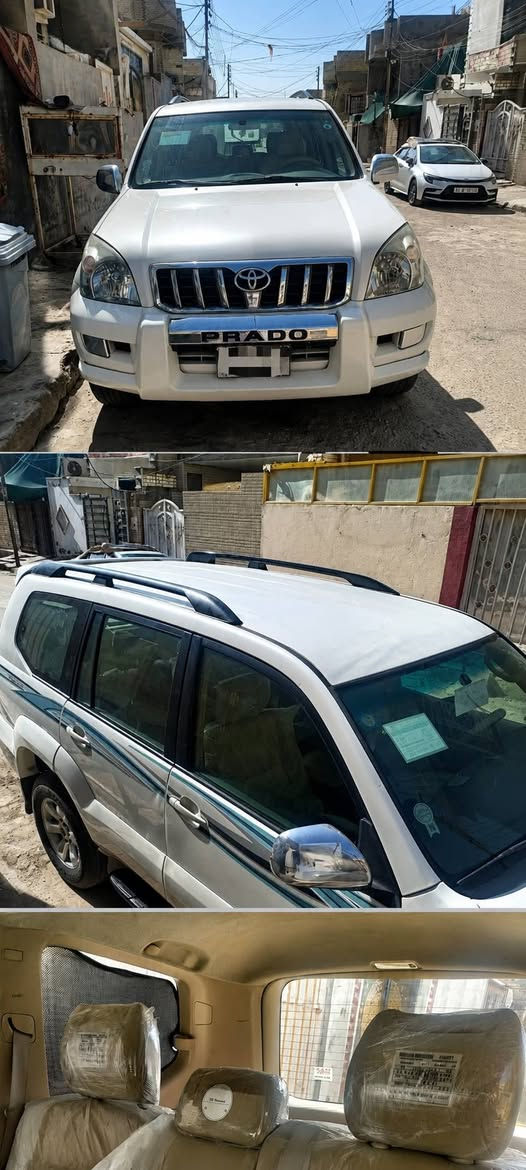 للبيع Toyota Prado 
برادو موديل 2006
🔹 برادو وارد خليجي
🔹 اللون: أبيض 
🔹 گير مكفول
🔹 محرك وتبريد بحالة ممتازة
🔹 داخلية نظيفة جداً ومغلفة
🔹 استخدام مرتب والسيارة لا تحتاج صرف
🔹 دبل جاهز وفحصها متاح
غير مصبوغة واستعمال قليل 

الموقع: [بغداد]
السعر: 130
 للاستفسار مراسلة واتساب أو اتصال: [***********]
