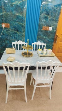 ميز طعام مرمر بورسلين بلكراتونة ثقيل لاعلى درجة سعرة 350 اريدة 175 عنو...