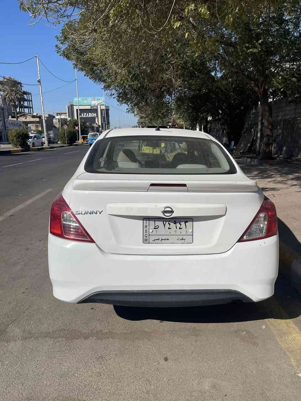 سلام عليكم سيارة نيسان صني هندي موديل 2017 وارد خليجي بيها 4 قطع صبغ بدون دواخل آثر شخوط بدون أي ضرر السيارة جاهزة من كير مكينة تبريد صدر السيارة مشروع وطني تحويل ثاني يوم السعر (89$) وبيها مجال العنوان بغداد الحرية للاستفسار الاتصال على الرقم التالي ***********
