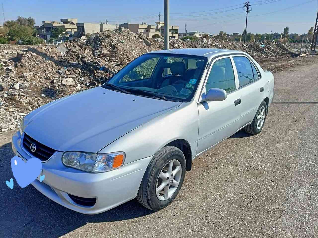 السلام عليكم
كورلا موديل 2001

گير ومحرك شرط 

كير عادي

محرك 1800

تبريد شرط

بطاقه بانزين موجود 

رقم كركوك دولي 

سنويه لغاية 2028

مصبوغ عام جمالية 
مكان السيارة كركوك 

***********
