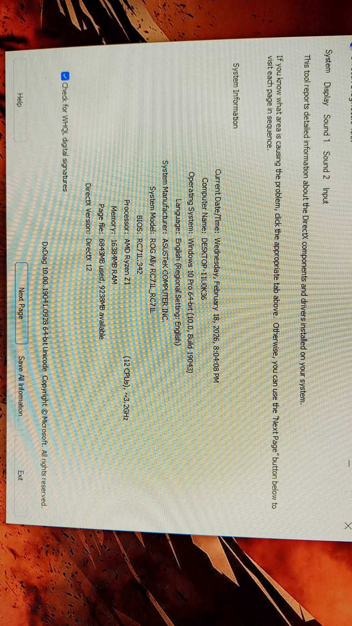 سلام عليكم
جهاز 
ازوس روگ الآي 
الذاكرة 1 تيرا 
اصدارRC71
قفل 600
نظام ويندوز 10 كيمر اديشن
وهاي المواصفات بالصور
هذا رقم الهاتف*********** مكاني كركوك  وماعندي توصيل.
