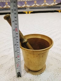 هاون نحاس • ١٤×٢٥سم • شمع دان نحاس