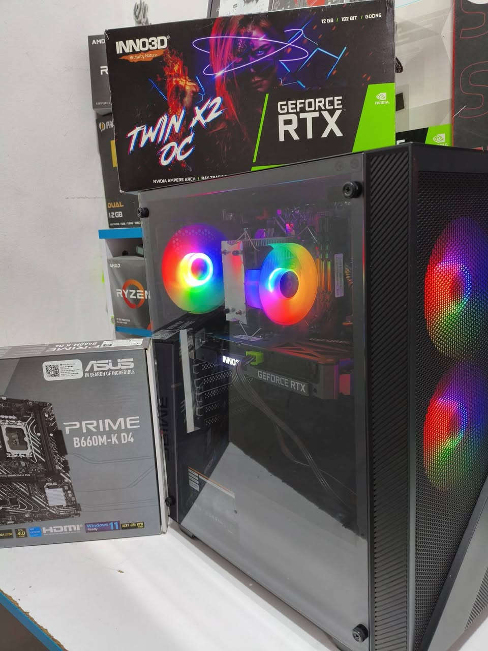 🔥 تجميعة الـ RTX 3060 المفولة.. بسعر تفليش السوق! 🔥
 القطع  غير مستخدمة، جاهزة تشغل الكيمز على أعلى إعدادات!
⚙️ المواصفات:
CPU: i5 12400F
MB: ASUS B660M-K
RAM: 16GB (2x8) 3200MHz
GPU: RTX 3060 12G
SSD: M.2 512GB
PSU: 700W
CASE: 3 FANS
💵 السعر: 850 ألف بس!
📞 رقم الهاتف: ***********
ادمن 🌹
