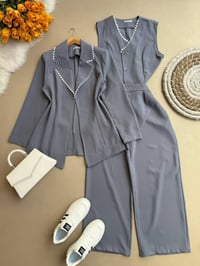 طقم ثلاث قطع • دابل مبطن تركي • مقاس ٣٨-٤٨