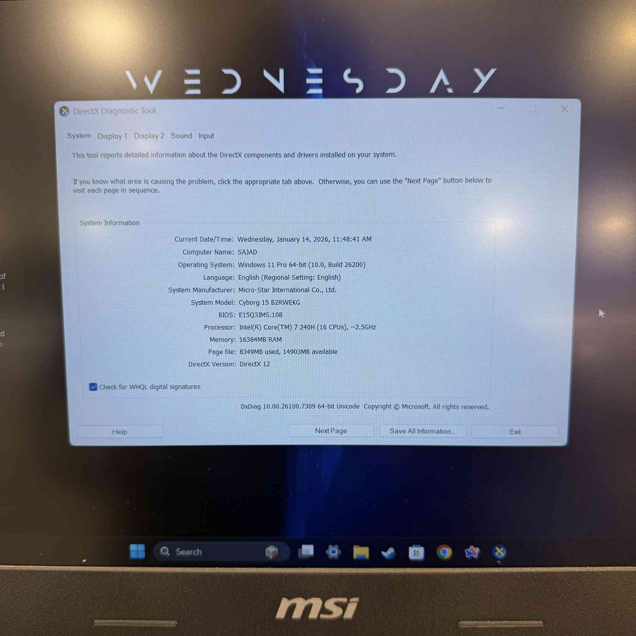 MSI Cyborg 15 لابتوب للبيع
للبيع لابتوب MSI Cyborg 15 نظيف اخو الجديد اشتريته بشهر ال 11 استخدام كلش بسيط لان ماعندي وكت
لابتوب كلش قوي و هاي مواصفاته كدامكم
مع كامل ملحقاته الاصلية و مع هديه جوستك من كيم سير الاصلية و ماوس كيمنك
المواصفات:
• المعالج: Intel Core i7-240H (16 نواة)
• كرت الشاشة: NVIDIA GeForce RTX 5050 – 8GB DDR7
• الرام: 16GB DDR5
• التخزين: SSD NVMe سعة 2TB
• الشاشة: 15.6 إنچ FHD – 144Hz
• النظام: Windows 11 Pro – 64bit
📌 ملاحظة
التخزين مغيَّر إلى 2 تيرا SSD NVMe (الأصلي كان 512GB) لسرعة أعلى ومساحة أكبر.
✅ الجهاز سريع جداً
✅ استخدام نظيف وما بيه أي مشاكل
🧼 جاهز للفحص
📍 المكان: بغداد البياع
💰 السعر: مليون و 500
📞 التواصل خاص او واتس ***********
