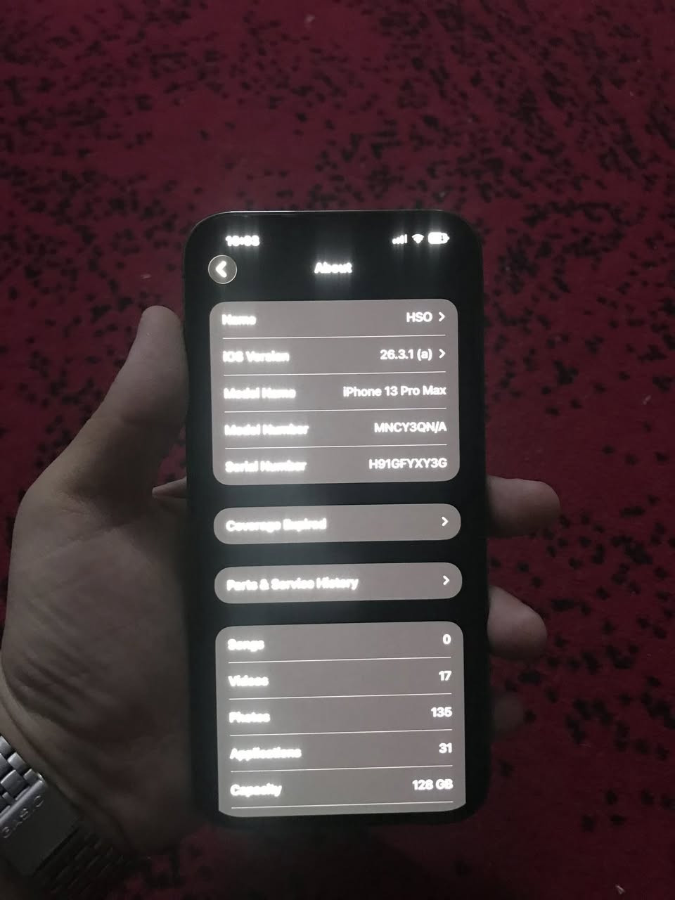 13 pro max
مستبدل بطارية نسبتها ٩١

ذاكرة ١٢٨ نموذج M

السعر ٤٩٠ الف قفل او مراوس ب١٣ برو 

مكاني بغداد مدينة الصدر

رقم الهاتف ***********
