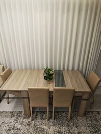 طقم سفرة ٦ نفر • طاولة تمتد لـ٨ • سليمانية