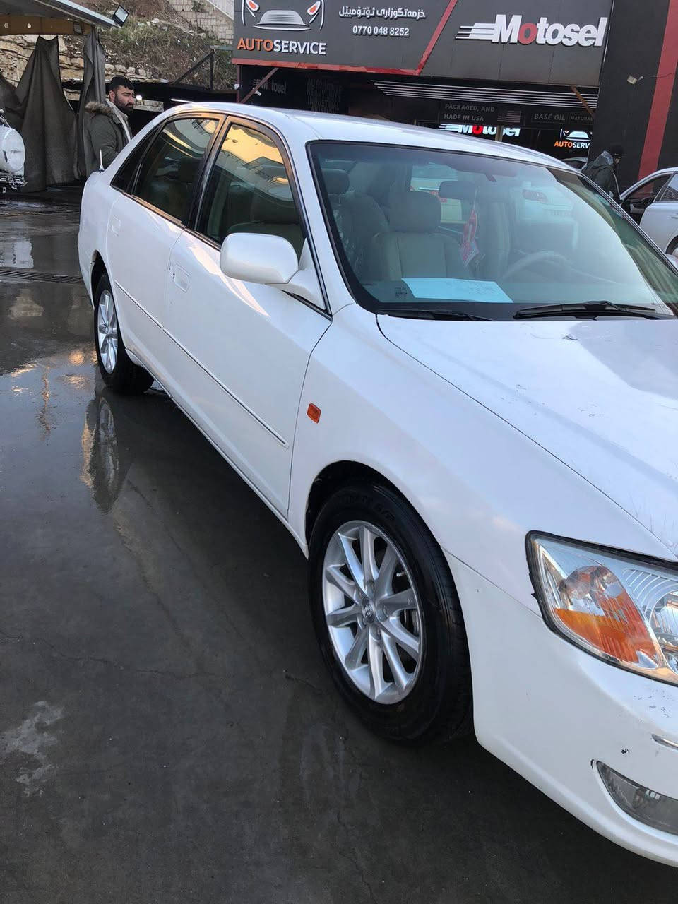 تويوتا افلون 2001 محر6سلندر 3000الاف
رقم اصولی حرە لکل محافظات عیراق اوتوماتك  تبرید 
‏‎تویتا اڤلون2001 لون ابیض اصولی خلیجی  اوتوماتک  سنویە جديد   
‏‎صبغ ٢ جملغ امامي ٢ جملغ خلفي بدون دواخل 
شاشە آیبات کهرباء بشرط
‏‎ تایرات باتری جدیدە
‏‎تحویل مباشر،،،،غرمات،،،، بشرط‎

رقم صاحب سيارة ***********
