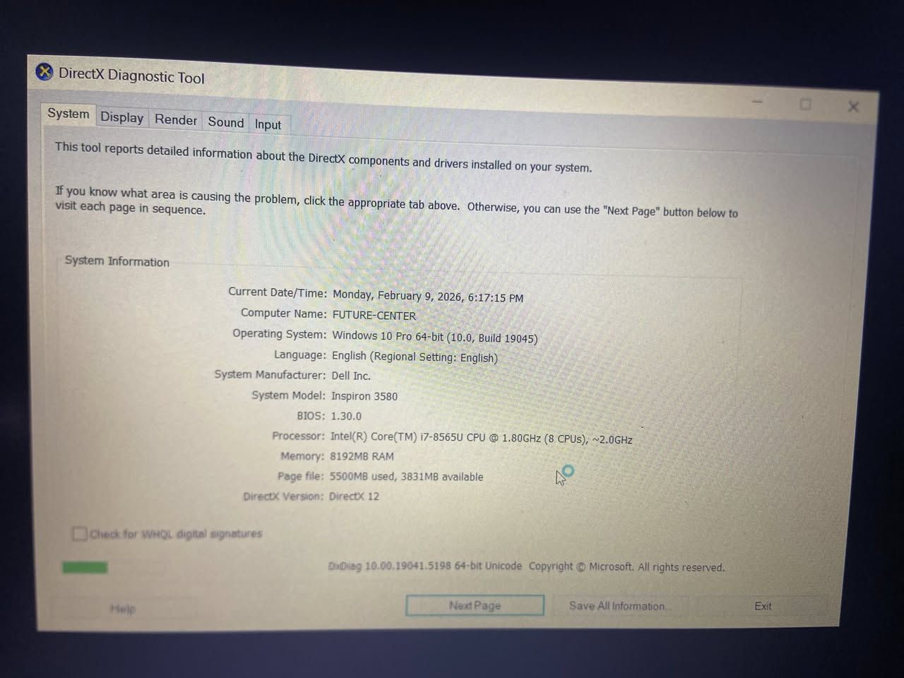 مرحبا لابتوب DELL
المعالج core i7 الجيل الثامن 

الرام 8 GB

كرت شاشة مدمج  ‏ Intel UHD Graphics 620 

نظام ويندوز وبقيه المواصفات موجودة بالصور


**إذا كنت صاحب هذا الإعلان وتريد حذفه لأي سبب، رجاءا أرسل رسالة إلى الدعم الفني**