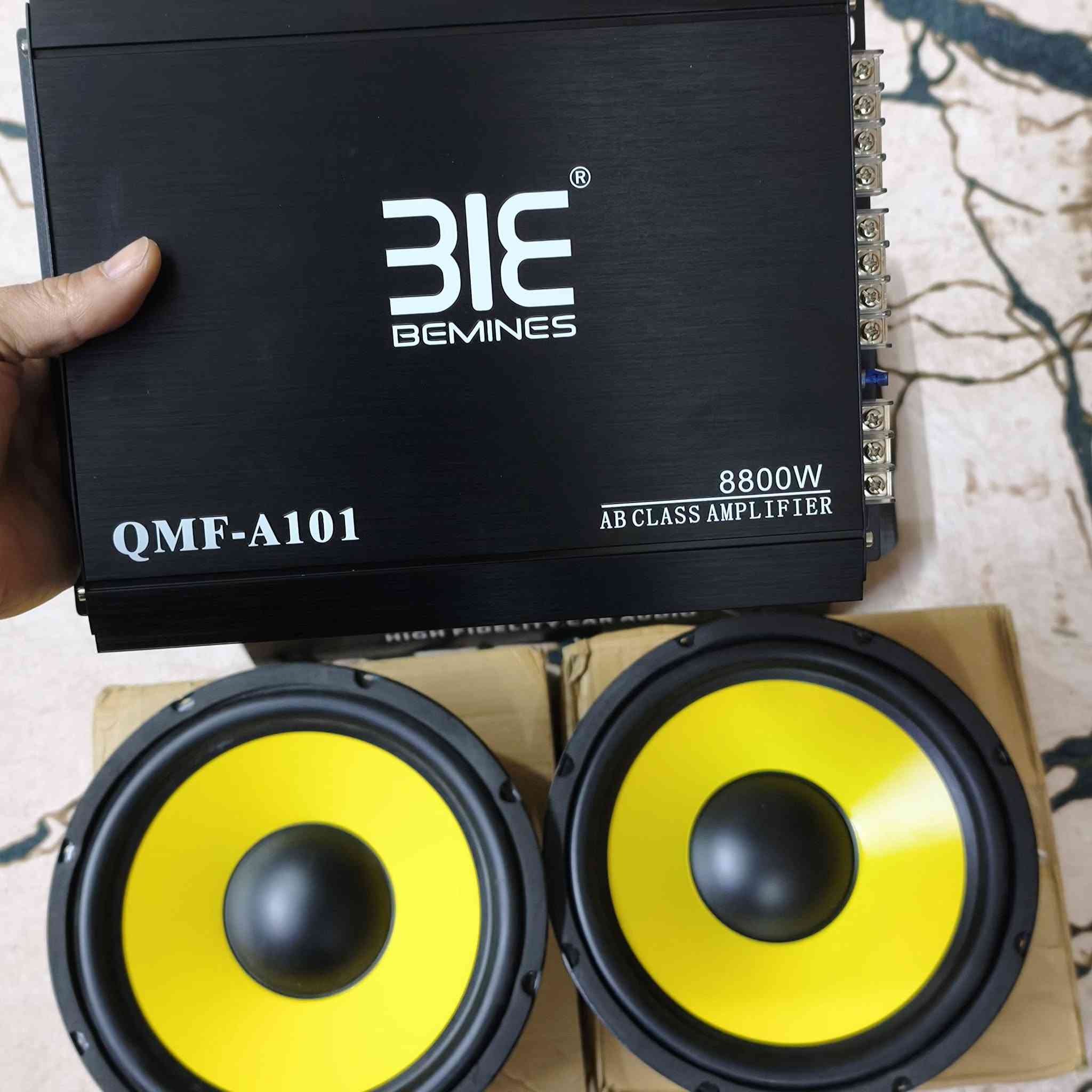 مضخم صوت 1000واط مع دمامين حجم 10 انج نوع بيمنس قدرة 750 واط التك الواحد  السعر مناسب 100 يوجد توصيل وتساب ***********
