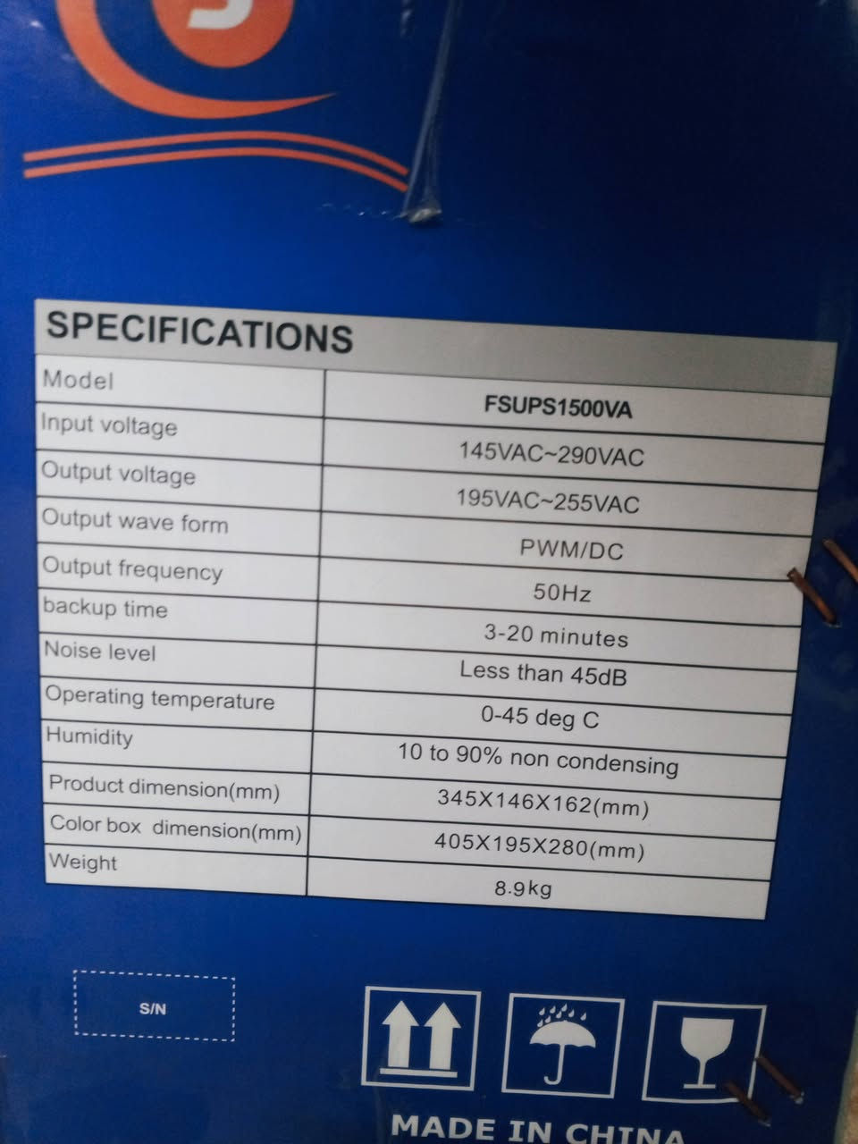 سلام عليكم FS UPS1500 
اخو جديد مستعمل قليل 70 وبي مجال 
*********** بغداد ومتوفر توصيل داخل بغداد
