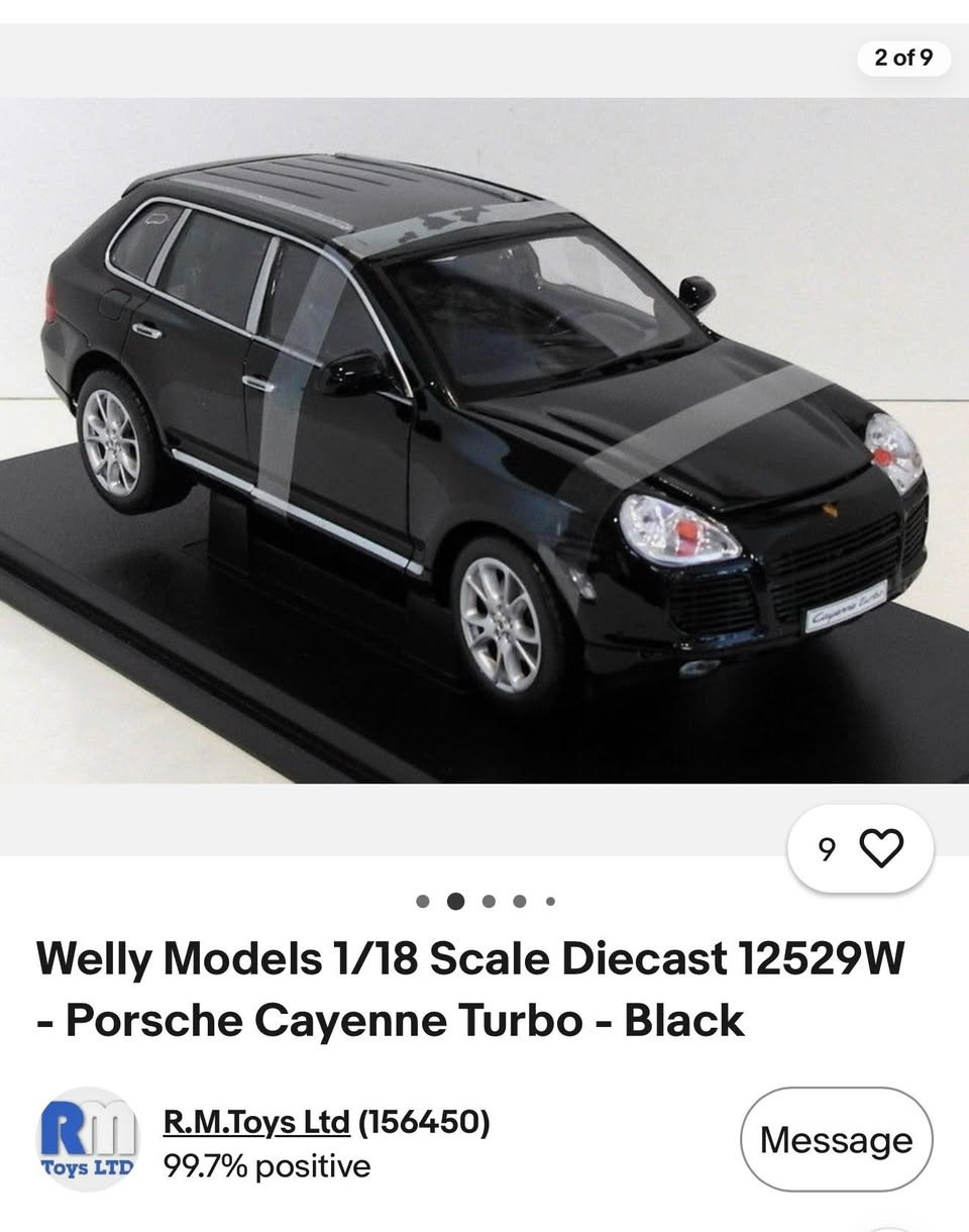 السلام عليكم مطلوب من هاي القطعة porshe cayenna 1/18 انتاج هيه شركة ويلي واني ماعندي مشكلة بأي شركة اهمشي لون اسود وتفاصيل دقيقة وحجم ١٨ والسعر مفتوح


**إذا كنت صاحب هذا الإعلان وتريد حذفه لأي سبب، رجاءا أرسل رسالة إلى الدعم الفني**