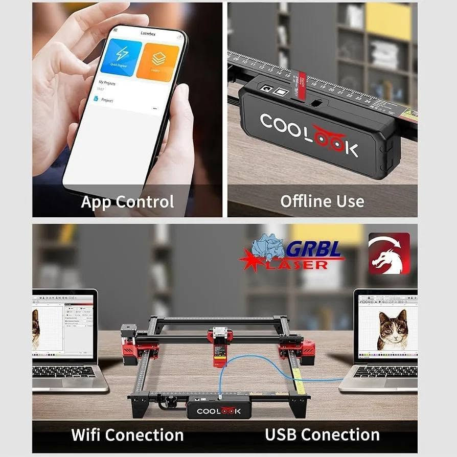 Coolook CK1-55 Laser Engraver, 5.5W Laser Engraving Machine, Laser Engraver Machine, Laser Cutter for Wood, Metal, Aluminum, Glass, Leather, 500mm/s Speed, 32-Bit Main Chip, 300x300mm Engraving Area

ماكينة النقش والقطع بالليزر Coolook CK1-55 بقدرة 5.5 واط، مناسبة للنقش والقطع على الخشب والمعادن والألمنيوم والزجاج والجلد، بسرعة تصل إلى 500 مم/ثانية، مزودة بمعالج رئيسي 32-بت، وبمساحة عمل للنقش تبلغ 300 × 300 مم.
السعر ٢٢٥ الف
رابط الفديو على اليوتيوب 
https://youtu.be/gpM_EjjUPzY?si=HIHPdWr6LxeymZSP


**إذا كنت صاحب هذا الإعلان وتريد حذفه لأي سبب، رجاءا أرسل رسالة إلى الدعم الفني**