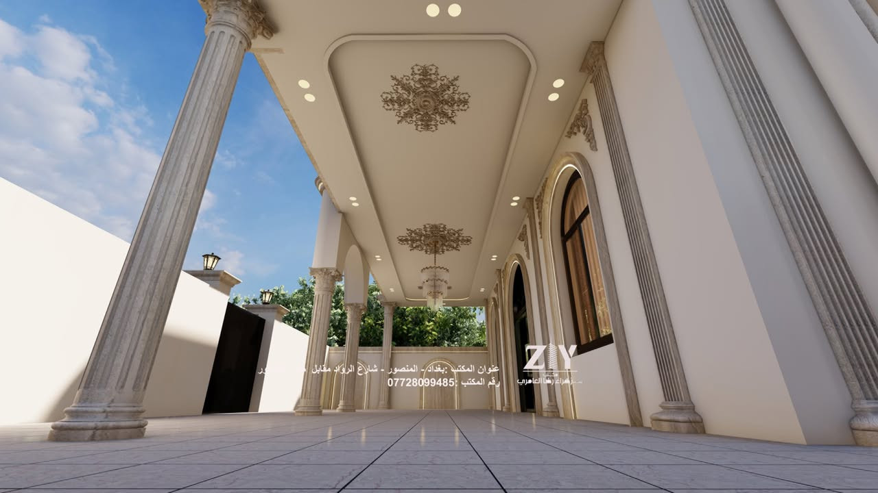 تصميم خارطة بمساحه 270 متر  طابق واحد كانت بواجهتين واجهة للمضيف والواجهة الاخرى للبيت في الحلة 
نمط الواجهة نيو كلاسيك 
المواد المستخدمة تطعيم مرمر وصبغ 

للطلب التصاميم والإشراف يمكنكم زيارة موقع المكتب بغداد المنصور شارع الرواد مقابل مول المنصور بناية المنصور رويال ط٢-مكتب رقم ١٤
او طلب التصاميم اونلاين عبر مراسلتنا على واتساب  ***********
