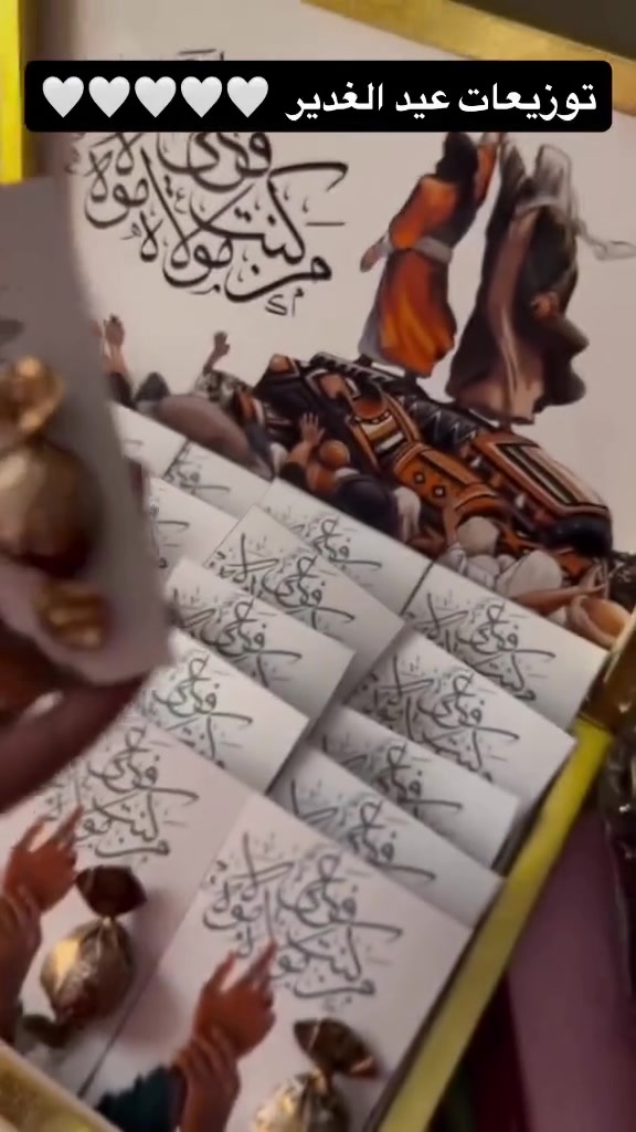 توزيعات عيد الغدير #من_كنت_مولاه_فهذا_علي_مولاه 
#fyp#لايكات #عيد_الغدير_الأغر #توزيعات


**إذا كنت صاحب هذا الإعلان وتريد حذفه لأي سبب، رجاءا أرسل رسالة إلى الدعم الفني**