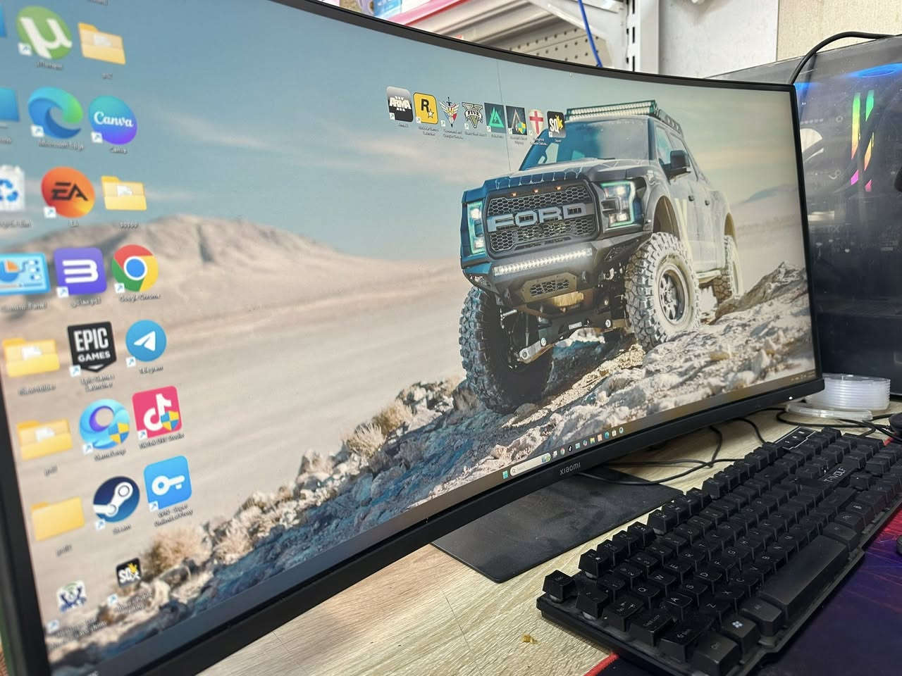 المواصفات:
CPU: Intel i7-12700F
GPU: RTX 4060 Ti 8GB
RAM: 32GB DDR4 RGB
SSD: NVMe 1TB
Motherboard: B760M
تبريد مائي 360mm RGB
باور سبلاي 700W
كيس Gaming Mesh
🖥️ شاشة شومي (Xiaomi)
مقوسة
4K
حجم كبير – مناسبة للألعاب والافلام
🔌 ويّا UPS لاين (حماية من انقطاع الكهرباء)
🎮 تشغّل كل الألعاب الحديثة و الأونلاين (PUBG, Warzone, Ubisoft, Fortnite)
📌 الجهاز نظيف، الفحص موجود
💰 السعر: 1,300$ قابل للنقاش البسيط
📍 المكان: بغداد.  

بعده بجيسه وكراتينه موجوده


**إذا كنت صاحب هذا الإعلان وتريد حذفه لأي سبب، رجاءا أرسل رسالة إلى الدعم الفني**