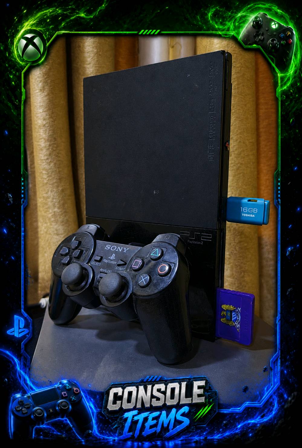 توفر بلي 2 اسلم ✨

‏PS2 اسلم مع جوستك  🎮

‏مخزون 30 لعبه 💁🏻

ذاكره 16 كيكا ✅

جهاز كامل ملحقات مع ضمان حقيقي 🤝🏻

السعر 50 الف 💲
للحجز و الاستفسار تواصل على خاص 📲

يتوفر توصيل 🚗 لي جميع أنحاء العراق 🇮🇶

کونسل أيتمز / Consel items