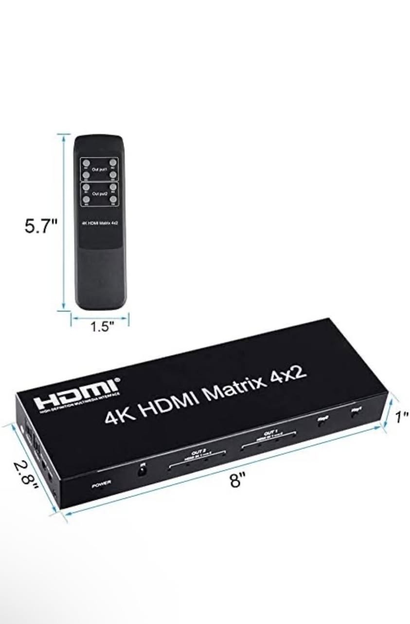 تحكم بشاشاتك وأجهزتك بكل سهولة واحترافية! 📺✨
وصل الآن محول وموزع HDMI 4x2 Matrix الأقوى والأكثر عملية. اربط 4 أجهزة مختلفة واعرضها على شاشتين في نفس الوقت بكل سلاسة! 🎮💻
أهم المميزات:
 ✅ دقة خرافية: يدعم 4K Ultra HD و 3D 1080P لأفضل تجربة مشاهدة.
 ✅ مداخل ومخارج متعددة: 4 مداخل HDMI ومخرجين.
 ✅ صوت نقي: يحتوي على مخرج صوت بصري (Optical) ومخرج 3.5 ملم مع ميزة استخراج الصوت (EDID).
 ✅ تحكم مريح: يأتي مع ريموت كنترول (IR) للتحكم عن بعد وأنت في مكانك.
مثالي لأجهزة الألعاب، كاميرات المراقبة، قاعات الاجتماعات، والمسرح المنزلي! 🎬🔥
متوفر الآن! للطلب أو الاستفسار، راسلنا على رسائل الصفحة 📩 أو اترك تعليقاً وسنتواصل معك.
#HDMI #تكنولوجيا #شاشات #مسرح_منزلي #إلكترونيات #عروض


**إذا كنت صاحب هذا الإعلان وتريد حذفه لأي سبب، رجاءا أرسل رسالة إلى الدعم الفني**