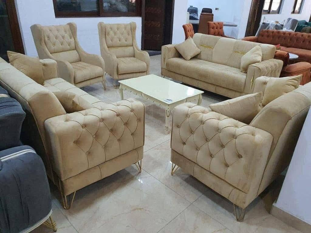 تخم 10مقعد 425
9مقعد ب385
 8 مقعد ب 370
  7  مقعد 345
6 مقعد ب 325
  5 مقعد قنفه ثلاثيه وكراسي عدد2   285
  5 مقعد ثلاثيه وثنائيه 260 الف

مواصفات الخشب
الظهر /چام روسي 
المقعد /بلوك اسود 
الصدر /خشب مضغوط
الاسفنج / مميز 8سم 
القماش / قديفه
الرجل / حديد
 يتوفر(كتان) و (وتر بروف)

توصيل بغداد مجاني 
اطراف 15
محافظات حسب البعد
ويتوفر اهواي موديلات تخبل واحلى من الصورة


**إذا كنت صاحب هذا الإعلان وتريد حذفه لأي سبب، رجاءا أرسل رسالة إلى الدعم الفني**