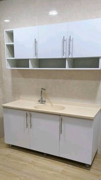 سنك وملحق للبيع جديد غير مستخدم قطعتين خشب قياش متر ونص سنك مرمر واتسا...