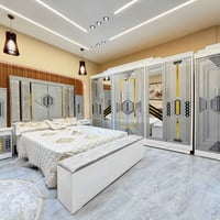 نجارة عراقية • سرير ٢٠٠×١٦٠ • ٦ أرجل