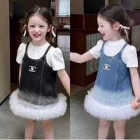 فستان جينز • مقاسات ٢-٦ سنة • بابل الحصوه