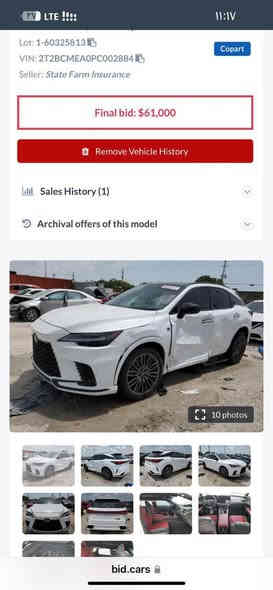 ماشی41 الف مايل rx500سعر50000$مراوس فقط ليكزار 2024 وهاي موديل2023 ***********
