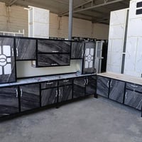 كاونتر أرضي ٣م • سنك مرمر متر ونص • توصيل مجاني بغداد