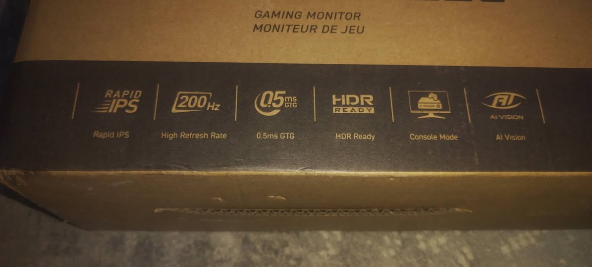 شاشة MSI
جديدة فتح كارتون فقط
حجم 25 
التردد 200 هيرتز
زمن الاستجابة 0.5 
نوع اللوحة: Rapid IPS (ألوان رهيبة وزوايا رؤية واسعة، عكس شاشات الـ TN القديمة).
الدقة 1920x1080 
الميزات الإضافية: تدعم تقنية Adaptive-Sync لمنع تمزق الصورة، وتقنية Anti-Flicker و Less Blue Light لحماية العين.
ملحقات موجودة كاملة
السعر 150 الف


**إذا كنت صاحب هذا الإعلان وتريد حذفه لأي سبب، رجاءا أرسل رسالة إلى الدعم الفني**