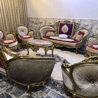 تخم مصري خشب زان نظيف جداً عشر مقاعد مع وسطية مرمر مكانه المنصور السعر...