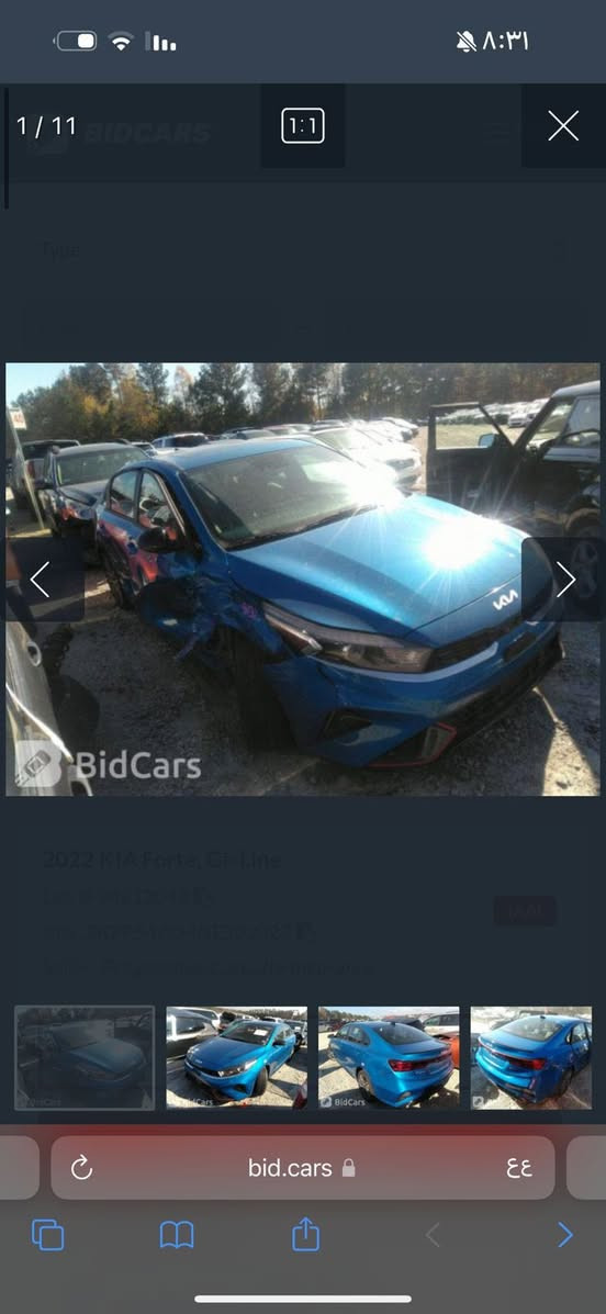سلام عليكم. فورتي موديل ٢٠٢٢ فول ١/١ ماشية ١٩ مايل حقيقي 
حادثها بابين شويه من جاملغ. أمامي واضح. صور حادث سونار موقع بغداد / الغدير 
الاستفسار *********** 
السعر 139 $ بي مجال بسيط
