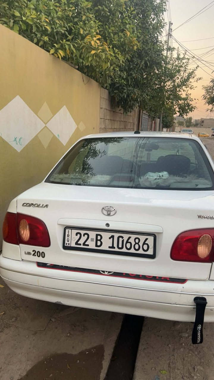 السلام عليكم كورلا موديل 2000 سنويه لحد 30 بيها دفتر بانزيل  محرك 1800 كير و محرك شرط تبريد ثلج اربع تواير جديد باتري جديد دومه كامل السيارة صبغ حزام هذا رقمي الشراي يتصل ما متواجد عل فيس  ***********
