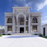 تصميم واجهة نيو كلاسيك للبيت منفذ في بغداد في التاجي  بطول ١٦ متر   ال...