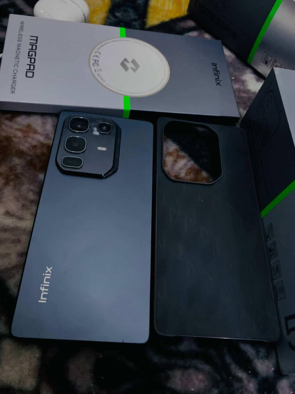 سلام عليكم
للبيع او امراوس ب ايفون
انفنكس نوت 50pro 
مستخدم ايام قليله 
الشاشة:6.78  - 144 هرتز - AMOLED
الذاكرة: 256/16
الكاميرا:50m 
البطارية 5200 مللي أمبير - 45 واط
غراض كاملة 
السعر 225 وبي مجال قليل 
مكاني نجف ***********
