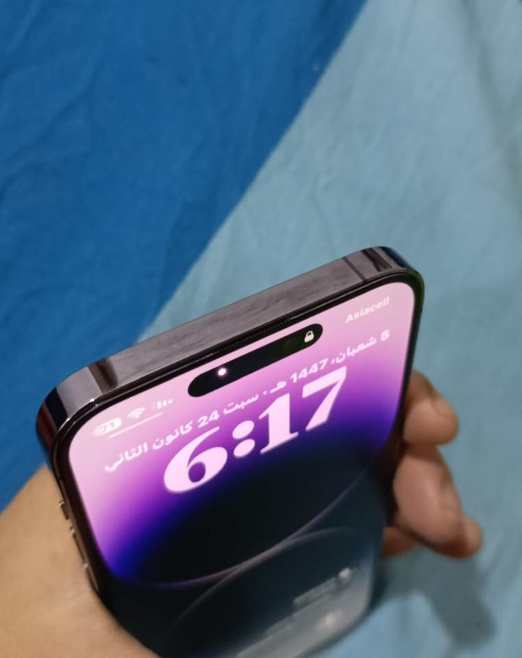 السلام عليكم
ايفون 14promax ذاكرة 256 لون بنفسجي شرق اوسط ماستر الجهاز نظيف جدا زلغ او شخط مابي كارتونته المطابقه موجوده والصور موضحه باسفل المنشور 
السعر نهايته من الاخير بدون معامله 800 الف 
للتواصل الاتصال على الرقم ***********
مكاني بغداد السيدية
