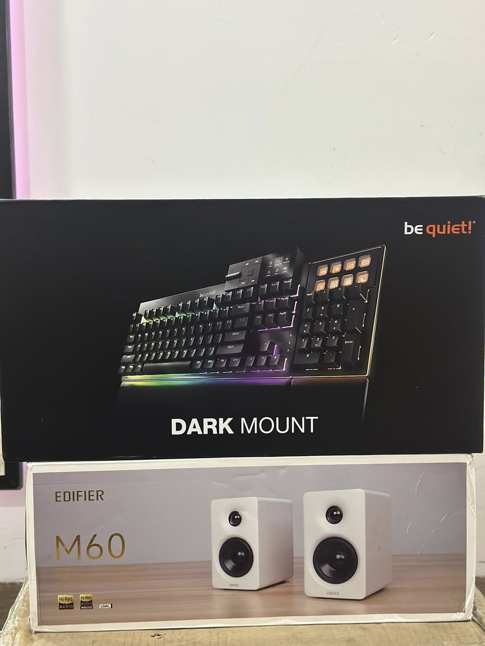 اشياء الخرافي للبيع
كلهم جديد مو مستعمل 
Moza 5 Racing simulator..500.000
Be quiet dark mount keyboard..500.000
Edifier M60 specker …200.000
Usb C docking station + ssd enclosure..55000
Arylic wireless stereo Amplifier..100.000
Sama G850 gold atx 3.1 …100.000
Multifunction remote  …75000


**إذا كنت صاحب هذا الإعلان وتريد حذفه لأي سبب، رجاءا أرسل رسالة إلى الدعم الفني**