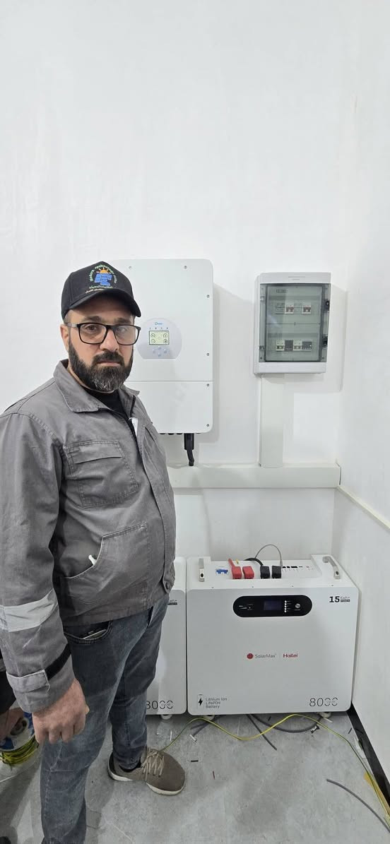 🔥عرض مميز لمدت 3 ايام اغتنم الفرصة الآن بالحصول على منظومتك بالسعر القديم
 
⚡منظومتنا اليوم من قضاء الضلوعية ⚡
 🔥منظومة ( 40 امبير ) التفاصيل
🔹 إنفيرتر ديا  12 كيلوواط ضمان 5 سنوات
🔹بطارية ليثيوم سولر ماكس 15 كيلو واط 51 فولت عدد 2 ضمان 5 سنوات 
🔹 الواح جينكو 620 واط  عدد 18
🔹 بورد حماية متكامل خاص بالمنظومة
🔹أسلاك  DC و أسلاك AC

✅ كادر هندسي مختص لتنصيب أجهزة الطاقة الشمسية للمنازل والمكاتب والمنظومات الزراعية ذو خبره تصل الى ٦ سنوات 

مكتب التقنيات الحديثة للطاقة الشمسية
 صلاح الدين سامراء فلكةالشروق مقبل مطعم حبايبنا -
*********** 📞مهندس محمد مانع
*********** 📞محمد صالح
