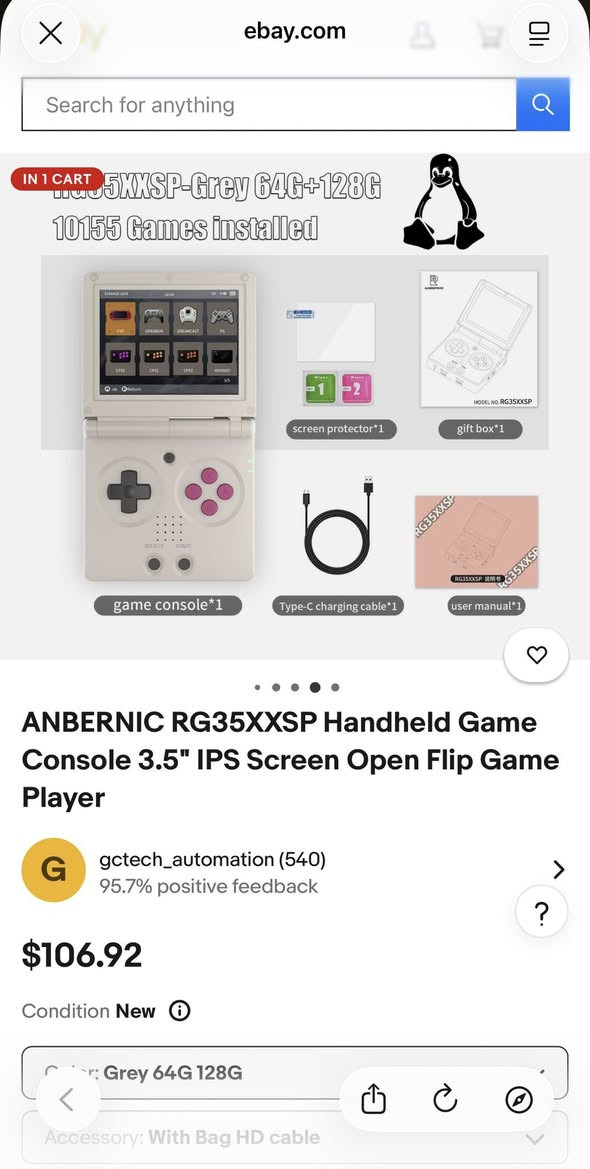 Anbernic العملاق
جديدة غير مستخدمه بس مفتوح لفحص

ويا العاب و رام مالتها 

٤٥ الاف


**إذا كنت صاحب هذا الإعلان وتريد حذفه لأي سبب، رجاءا أرسل رسالة إلى الدعم الفني**