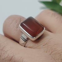 خاتم • عقيق يماني • فضة ٩٢٥