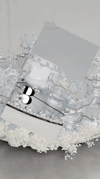 صينية لكل المناسبات صممت بكرستال الفضي الماسي حجم ٥٠ سم توجد خدمة توصي...